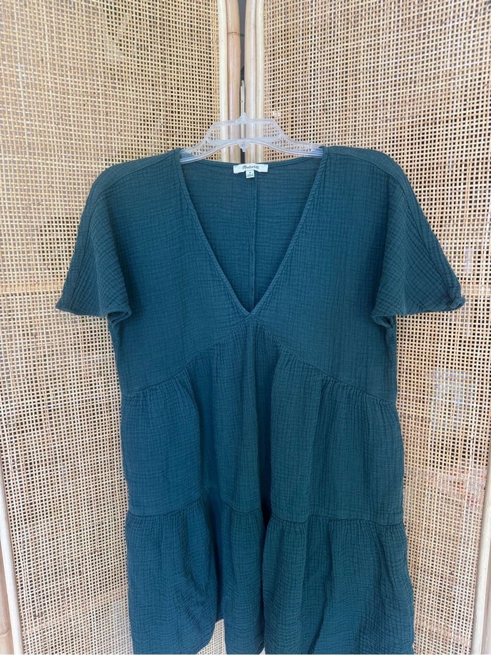 Madewell Forest Green Textured Gauze Top